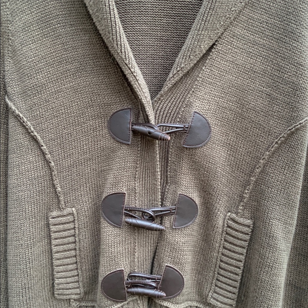 Lauren Ralph Lauren Taupe Toggle Cardigan - Picture 3 of 8